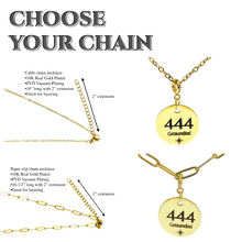 Load image into Gallery viewer, 444 angel number necklace paper clip chain
