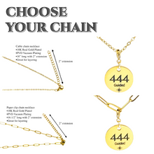 Load image into Gallery viewer, 444 angel number necklace paper clip chain