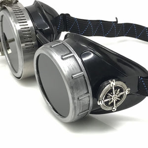 Diesel goth punk Vespa Goggles with magnifying eye loupes black lenses