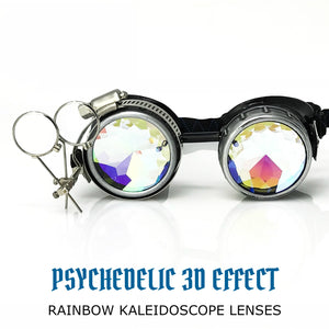 DJ approved glasses Rave eyewear with magnifying eye loupes kaleidoscope lenses