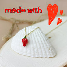 Load image into Gallery viewer, Strawberry dainty fruit necklace