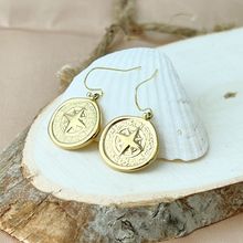 Load image into Gallery viewer, Nautical compass jewelry necklace or earrings pirate accessory