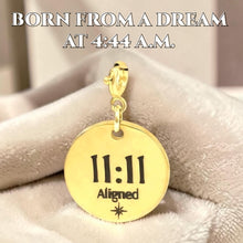 Load image into Gallery viewer, 1111 Angel Number Pendant, Aligned Charm, 18K Gold Spiritual Jewelry