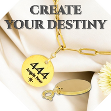 Load image into Gallery viewer, 444 angel number necklace paper clip chain