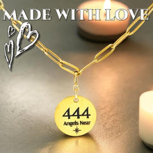 Load image into Gallery viewer, 444 angel number necklace paper clip chain
