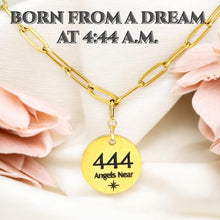 Load image into Gallery viewer, 444 angel number necklace paper clip chain