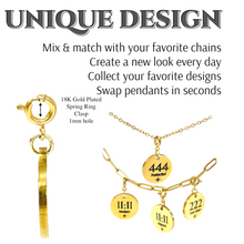 Load image into Gallery viewer, 222 angel number necklace paper clip chain