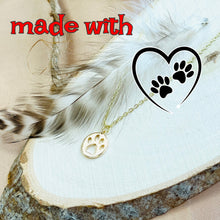 Load image into Gallery viewer, Paw print necklace gold plated dog or cat coin jewelry