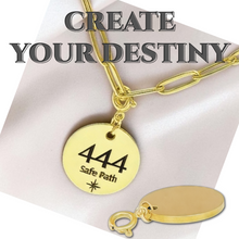 Load image into Gallery viewer, 444 angel number necklace paper clip chain 