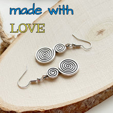 Load image into Gallery viewer, Ethnic spiral dangle earrings