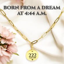 Load image into Gallery viewer, 222 angel number necklace paper clip chain