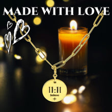 Load image into Gallery viewer, 1111 angel number necklace paper clip chain