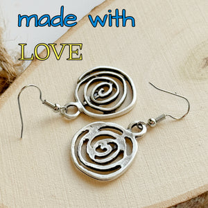 Boho spiral dangle geometric earrings