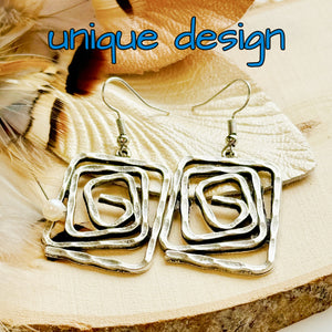 Boho spiral dangle geometric earrings