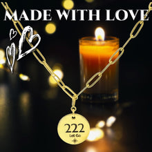 Load image into Gallery viewer, 222 angel number necklace paper clip chain