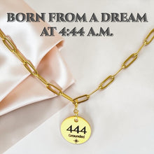 Load image into Gallery viewer, 444 angel number necklace paper clip chain
