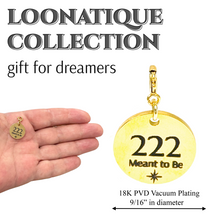 Load image into Gallery viewer, 222 Angel Number Necklace, Meant to Be Charm, 18K Gold Spiritual Jewelry