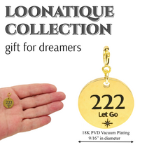 Load image into Gallery viewer, 222 Angel Number Necklace, Let Go Charm, 18K Gold Spiritual Jewelry