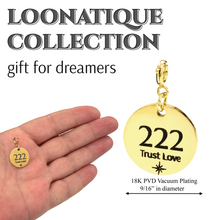 Load image into Gallery viewer, 222 Angel Number Necklace, Trust Love Charm, 18K Gold Spiritual Jewelry