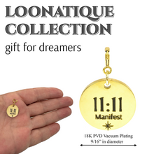 Load image into Gallery viewer, 1111 Angel Number Pendant, Manifest Charm, 18K Gold Spiritual Jewelry