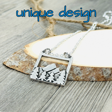 Load image into Gallery viewer, silver mountain range necklace