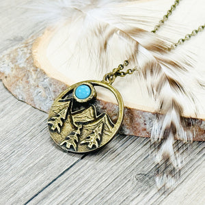 Turquoise mountain necklace bohemian western jewelry