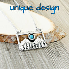 Load image into Gallery viewer, Turquoise mountain necklace bohemian western jewelry