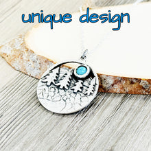 Load image into Gallery viewer, mountain range pendant turquoise boho necklace