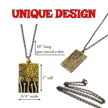 Load image into Gallery viewer, Mushroom necklace unique bohemian jewelry silver or bronze