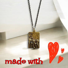Load image into Gallery viewer, Mushroom necklace unique bohemian jewelry silver or bronze