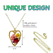 Load image into Gallery viewer, Pressed flower gold plated necklace Hibiscus flower jewelry