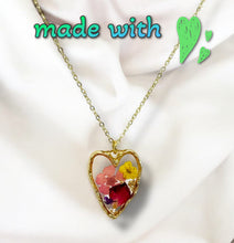 Load image into Gallery viewer, Pressed flower gold plated necklace Hibiscus flower jewelry
