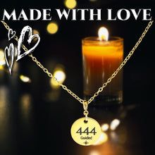 Load image into Gallery viewer, 444 angel number necklace paper clip chain