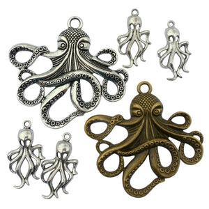 Octopus charms 6pcs DIY art and craft