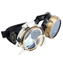 Load image into Gallery viewer, Handmade Victorian Steampunk goggles with loupe-brass cosplay eyewear