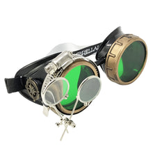 Load image into Gallery viewer, Handmade Victorian Steampunk goggles with loupe-brass cosplay eyewear