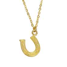 Load image into Gallery viewer, Horseshoe necklace gold plated minimalist jewelry