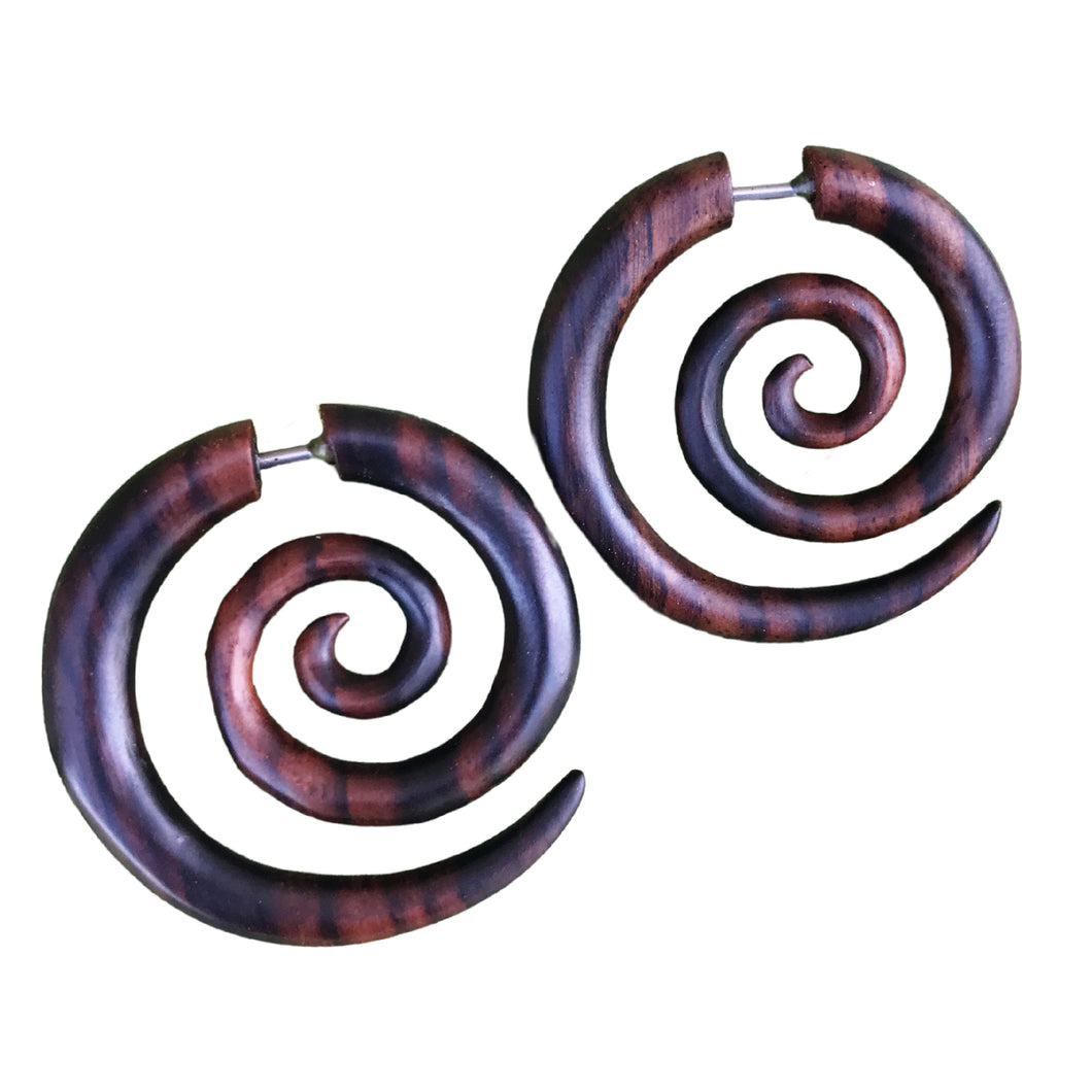 Wooden hoop earrings