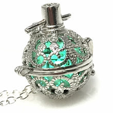 Load image into Gallery viewer, Steampunk fire necklace glow orb necklace