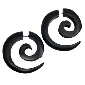black wood earrings