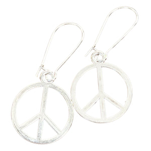 Peace sign earrings gold or silver