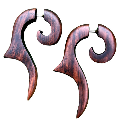 Bohemian wooden beach style earrings