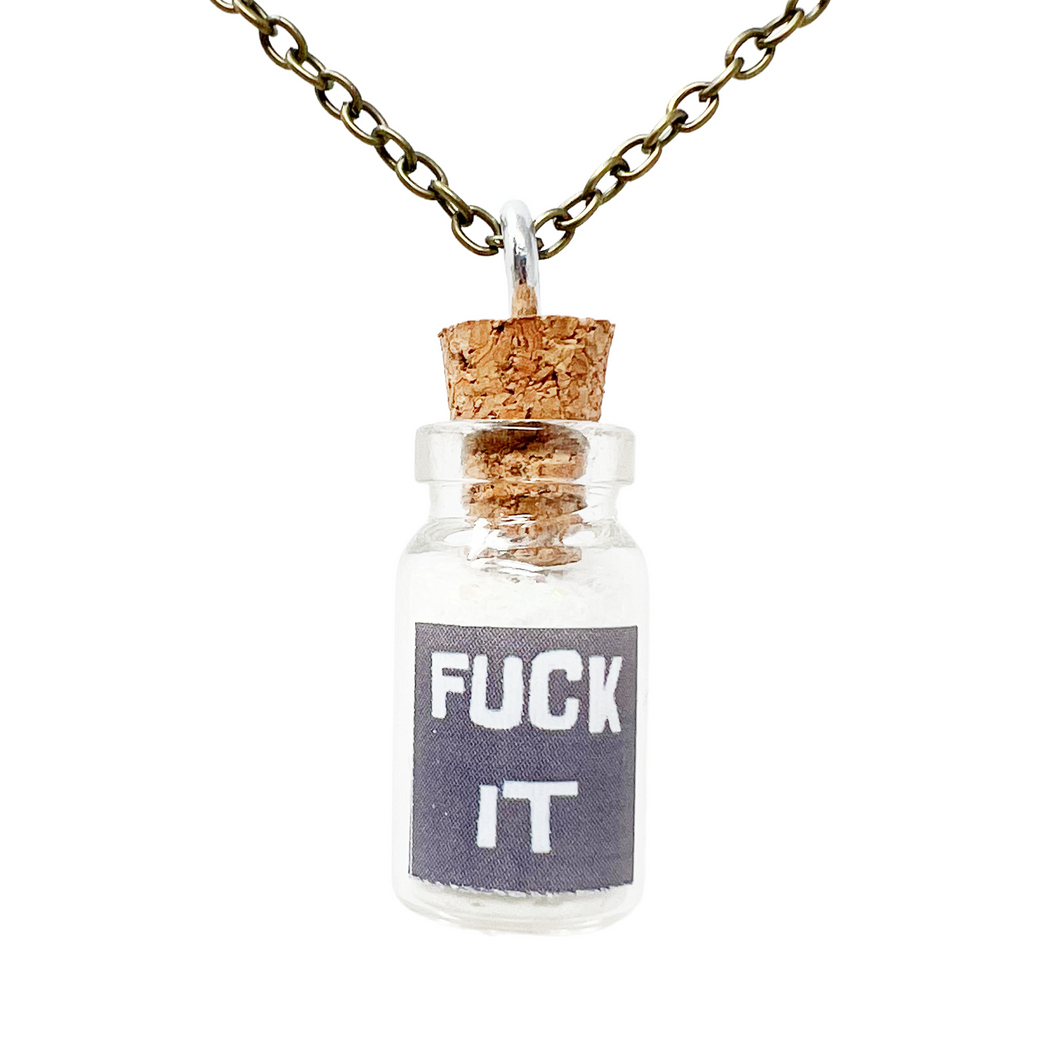 Give a f*ck gift necklace