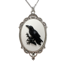 Load image into Gallery viewer, Black Raven necklace silver or bronze