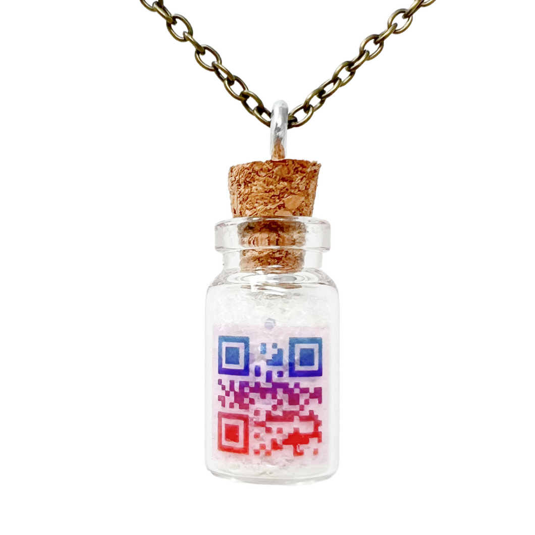Hidden message qr code necklace hate you love you