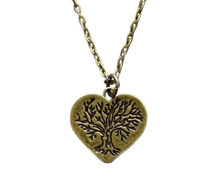 Tree of life necklace bohemian hippy heart jewelry