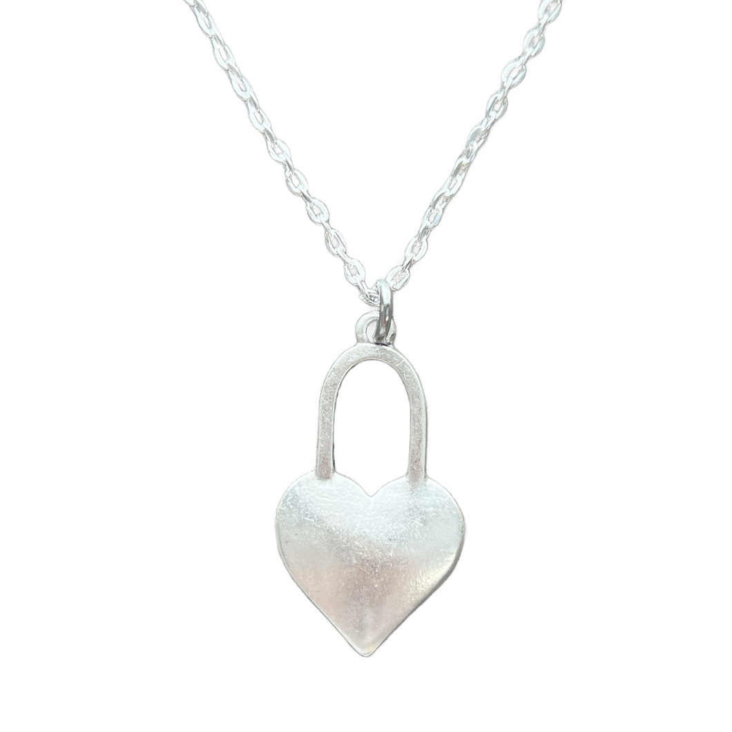 Love lock heart necklace