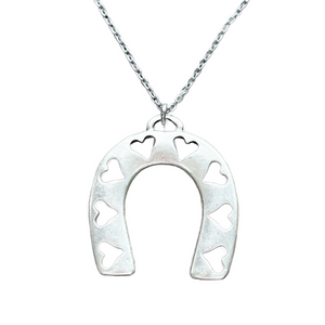 Horseshoe necklace silver