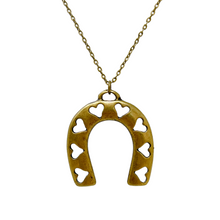 Load image into Gallery viewer, Horseshoe necklace bronze tone