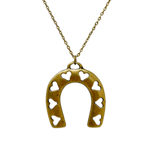 Horseshoe necklace bronze tone